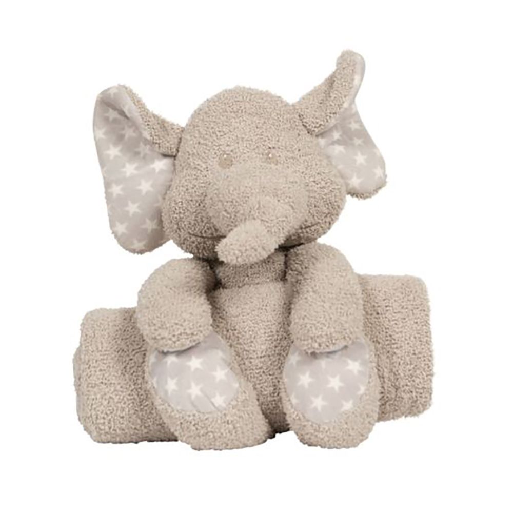 Jucarie de plus cu paturica pentru bebelusi Bo Jungle, Zimbe Elefantul