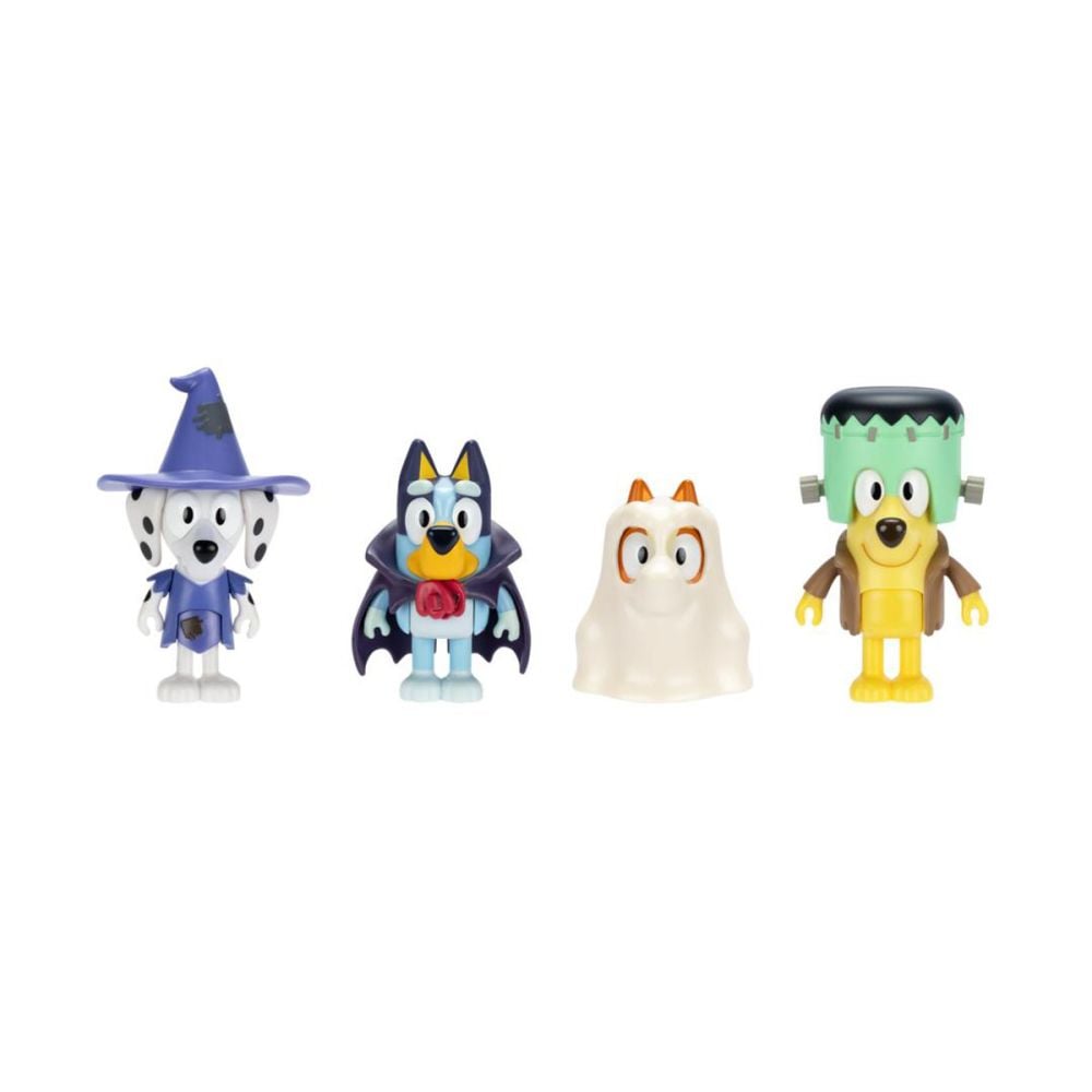 Set de joaca cu 4 figurine, Bluey, Halloween