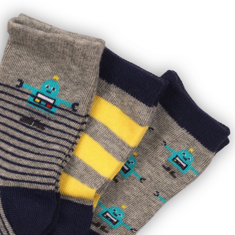 Set sosete cu imprimeu Minoti Boy, 3 perechi