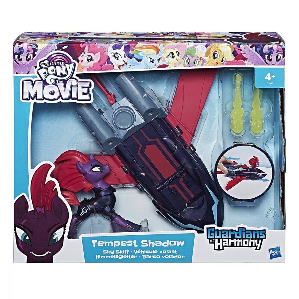 Figurina My Little Pony The Movie - Tempest Shadow cu vehicul Sky Skiff