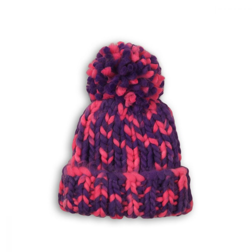 Caciula tricotata cu mot Minoti Hat, Roz-Mov M318X023