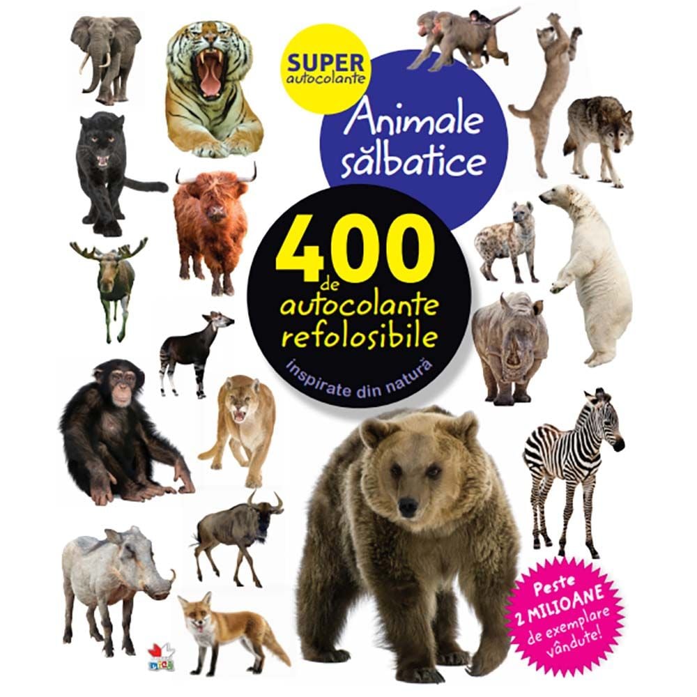 Carte Editura Litera, Animale salbatice. 400 de autocolante refolosibile