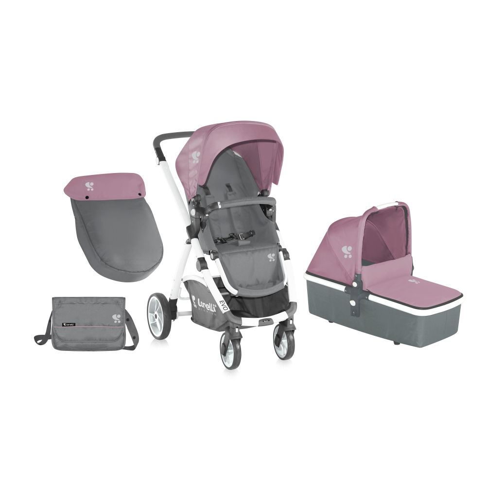 Carucior 2 in 1 Lorelli Evo - Gray & Pink