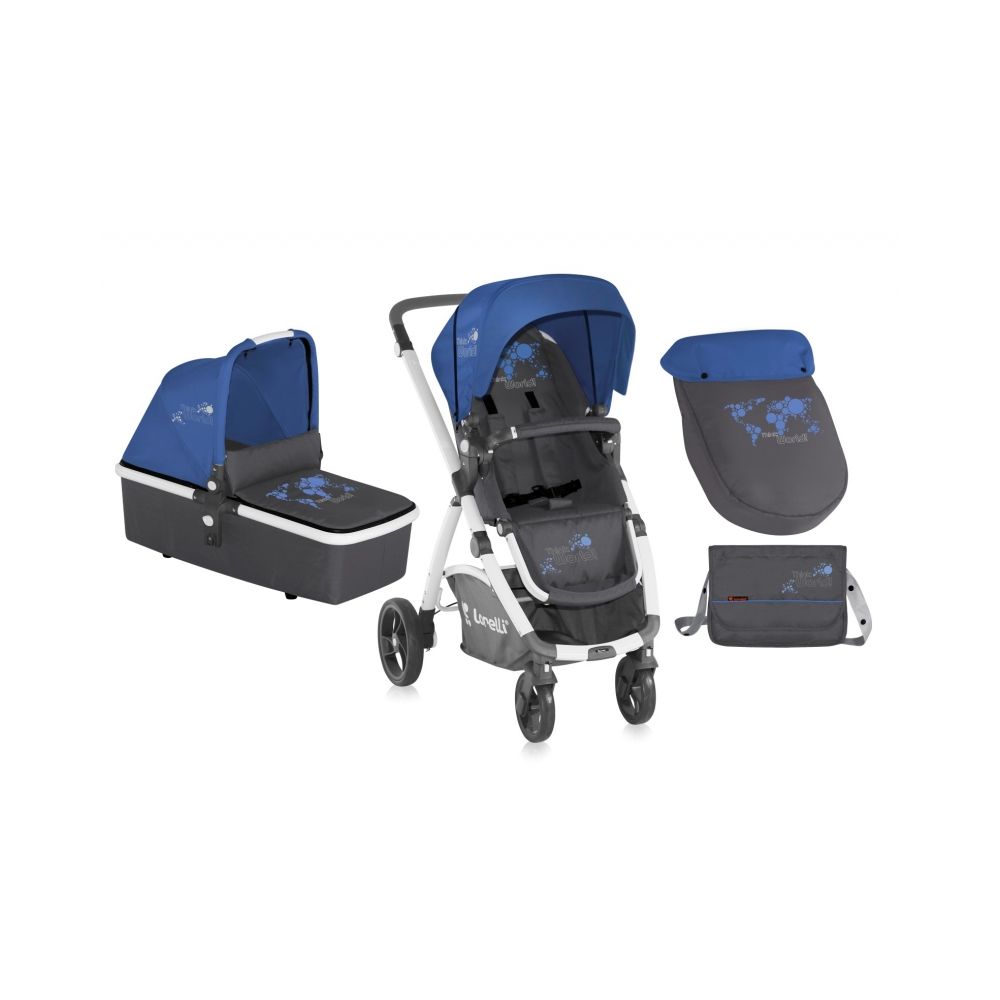 Carucior 2 in 1 Lorelli Evo - Grey & Blue World