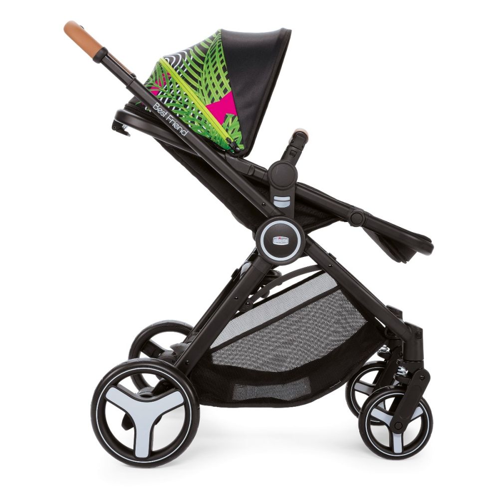 Carucior 3 in 1 Chicco Trio Best Friend, Light Optical Jungle, 0 luni+