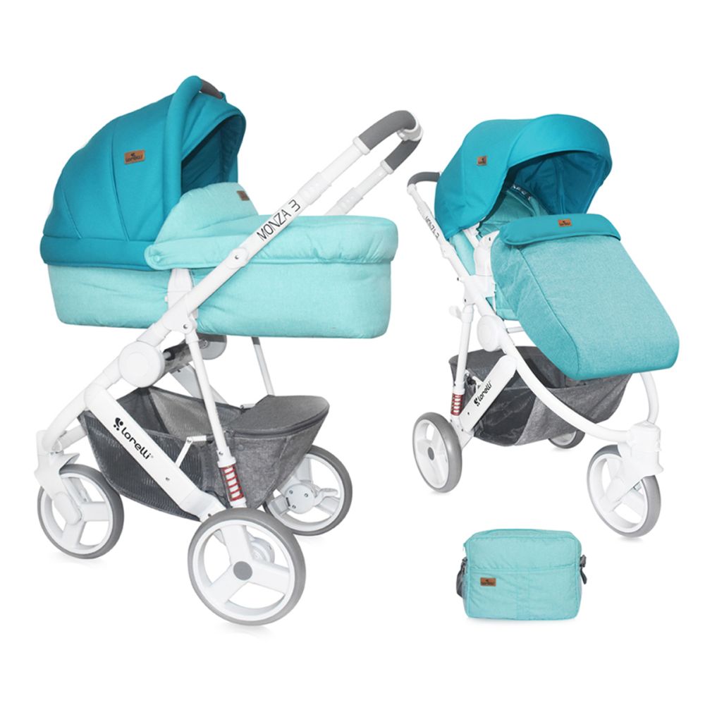 Carucior copii 2 in 1 Lorelli Premium Monza 3 - Aquamarine
