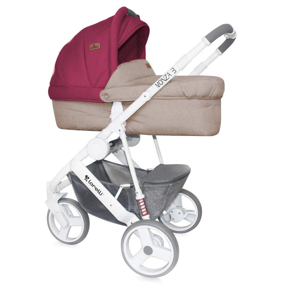 Carucior copii 2 in 1 Lorelli Premium Monza 3 - Beige & Red