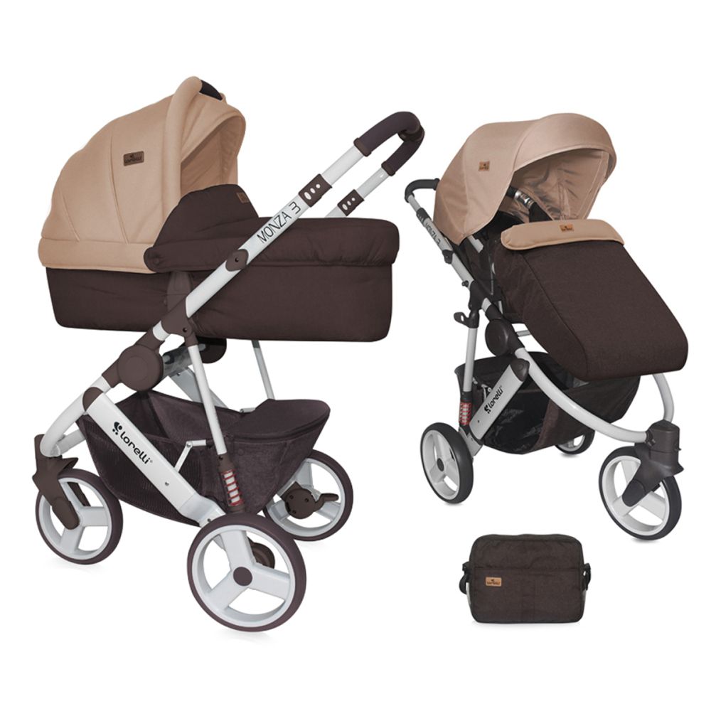 Carucior copii 2 in 1 Lorelli Premium Monza 3 - Brown & Beige