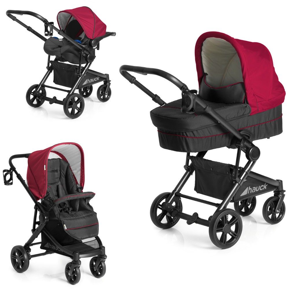 Carucior copii 3 in 1 Hauck Atlantic Plus Trio Set Tango - Rosu
