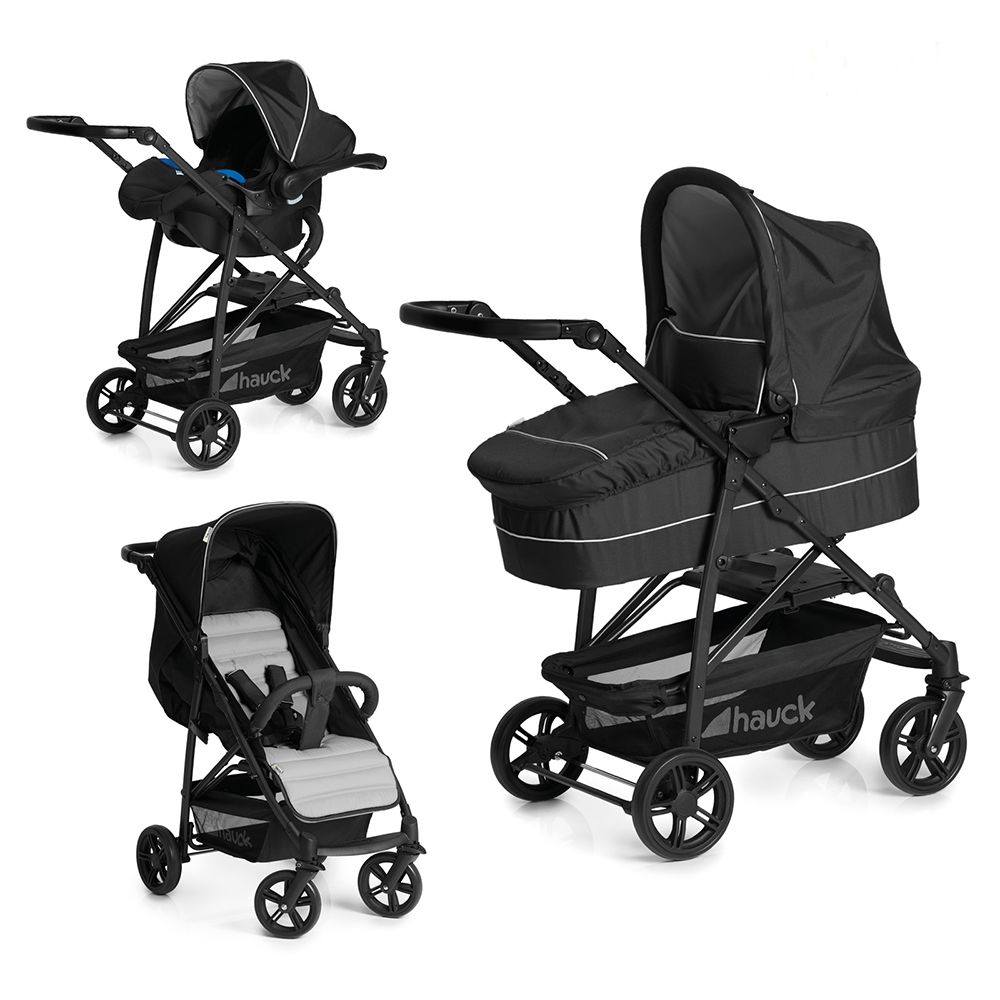Carucior copii 3 in 1 Hauck Rapid 4 Plus Trio Set - Caviar Silver