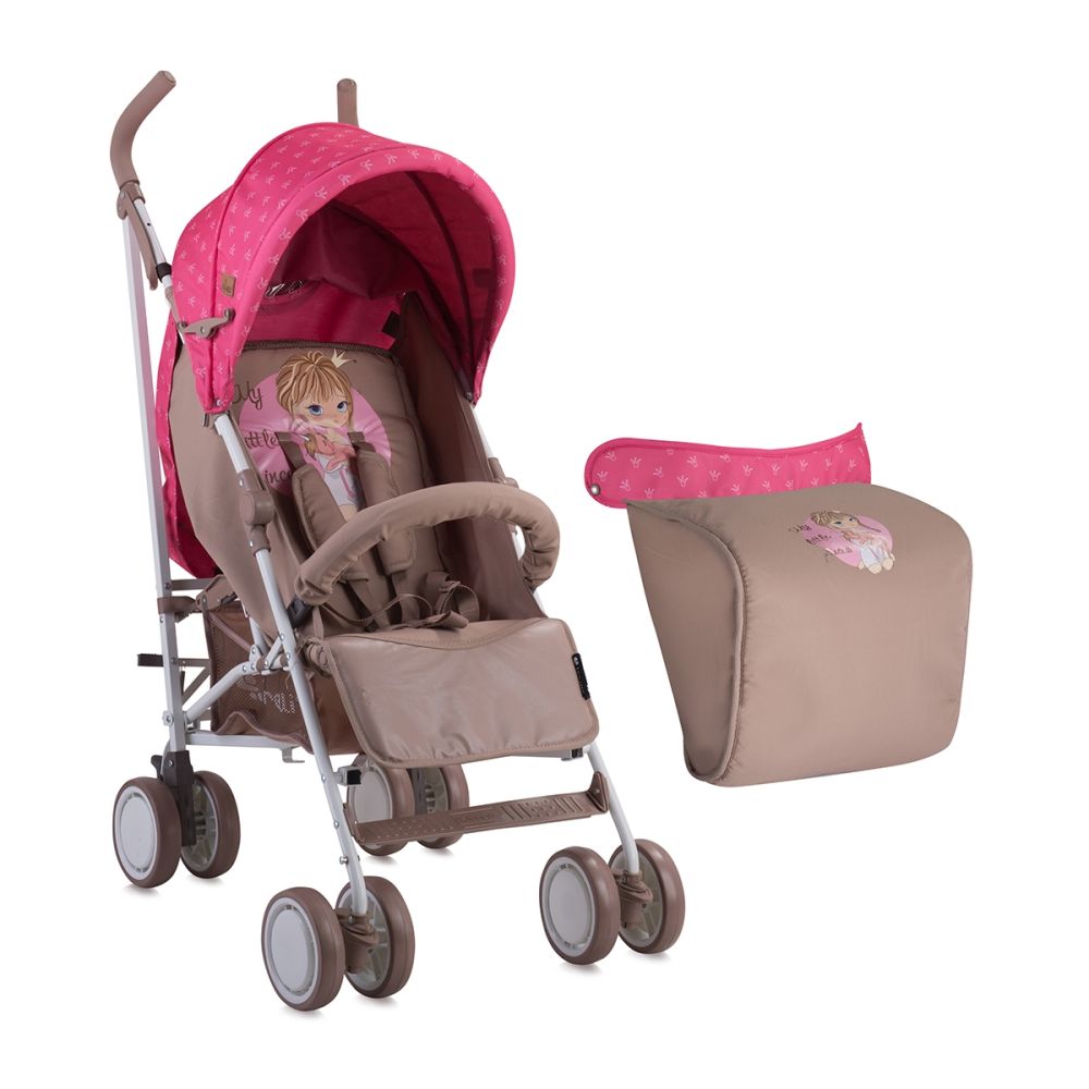 Carucior sport cu husa Lorelli Classic Fiesta - Beige & Rose Princess
