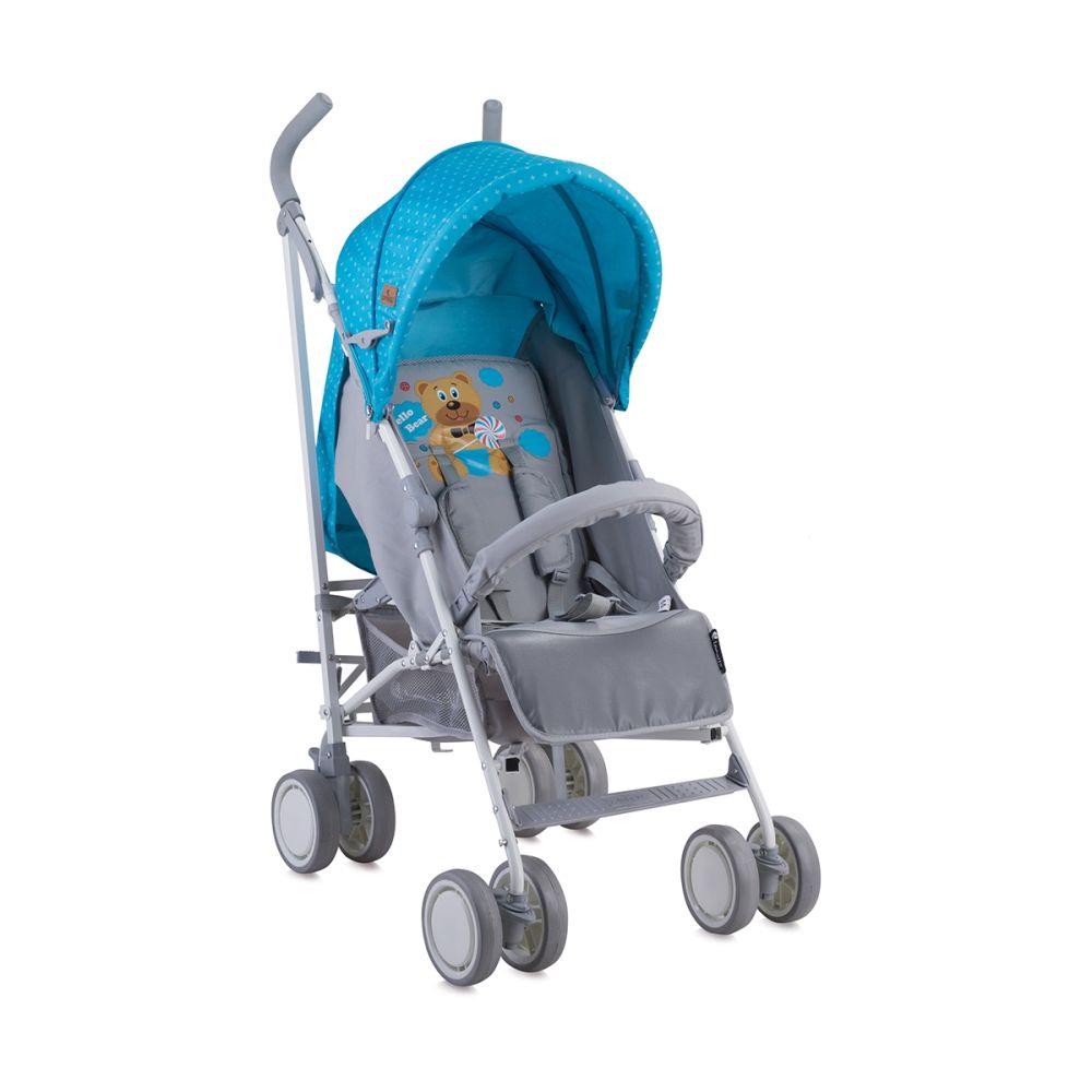 Carucior sport cu husa Lorelli Classic Fiesta - Blue & Grey Hello Bear