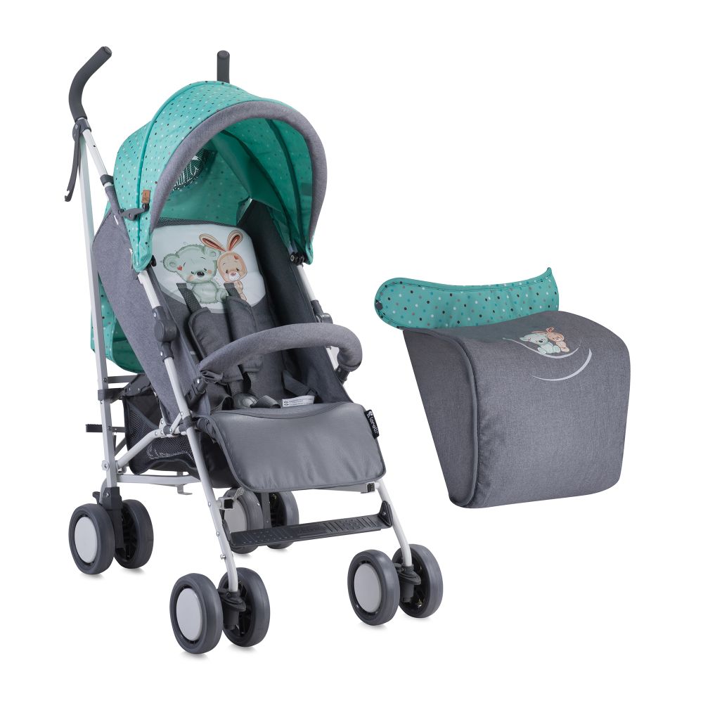 Carucior sport cu husa Lorelli Classic Fiesta - Green & Grey Friends