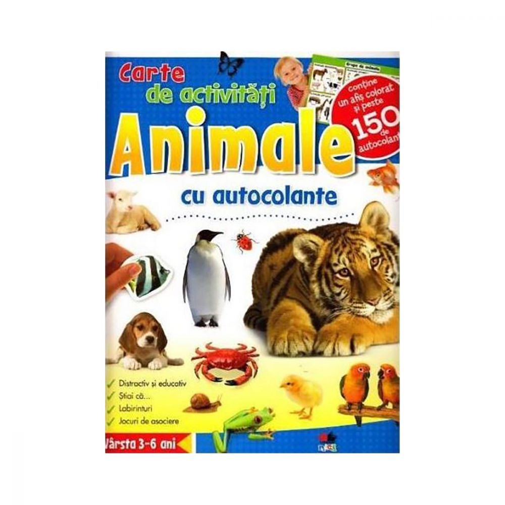 Carte de activitati cu autocolante Editura Litera, Animale