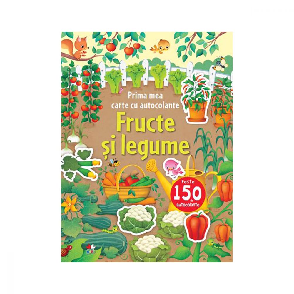 Carte cu autocolante Editura Litera, Fructe si legume