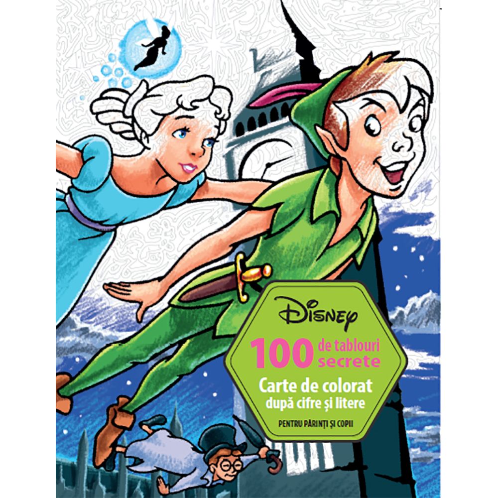 Carte Editura Litera, Disney. 100 de tablouri secrete. Carte de colorat dupa cifre si litere