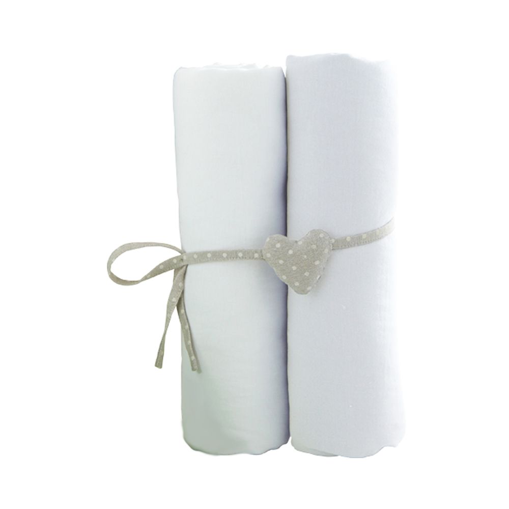 Cearceaf BABYCALIN 2 piese, 120 x 60cm, Alb