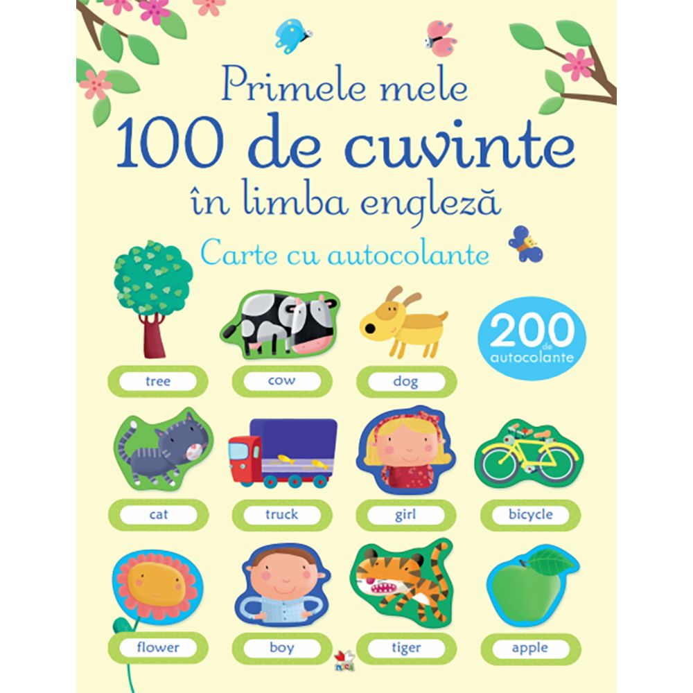 Carte Editura Litera, Primele 100 de cuvinte in limba engleza. Carte cu autocolante