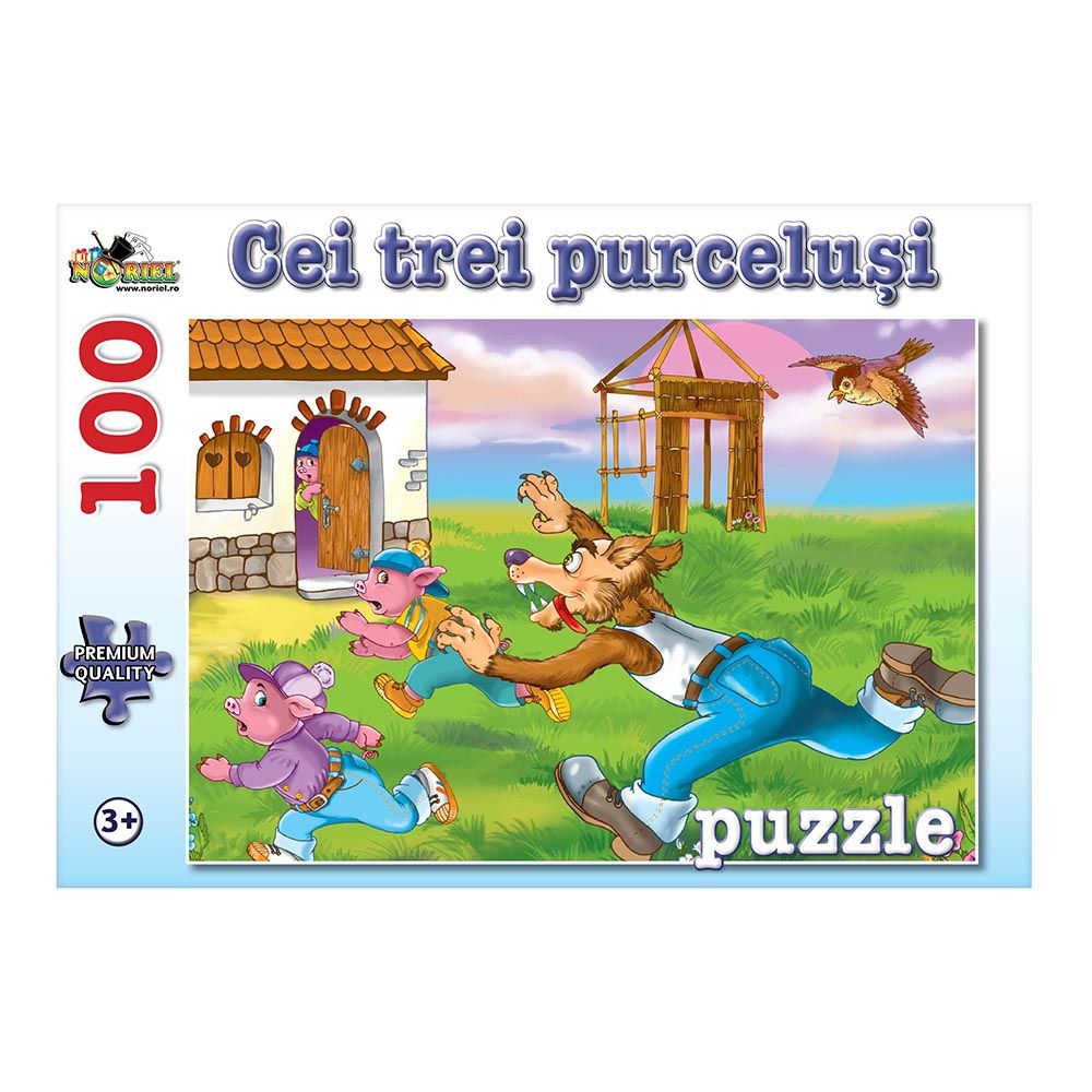 Puzzle Noriel - Cei trei purcelusi, 100 piese