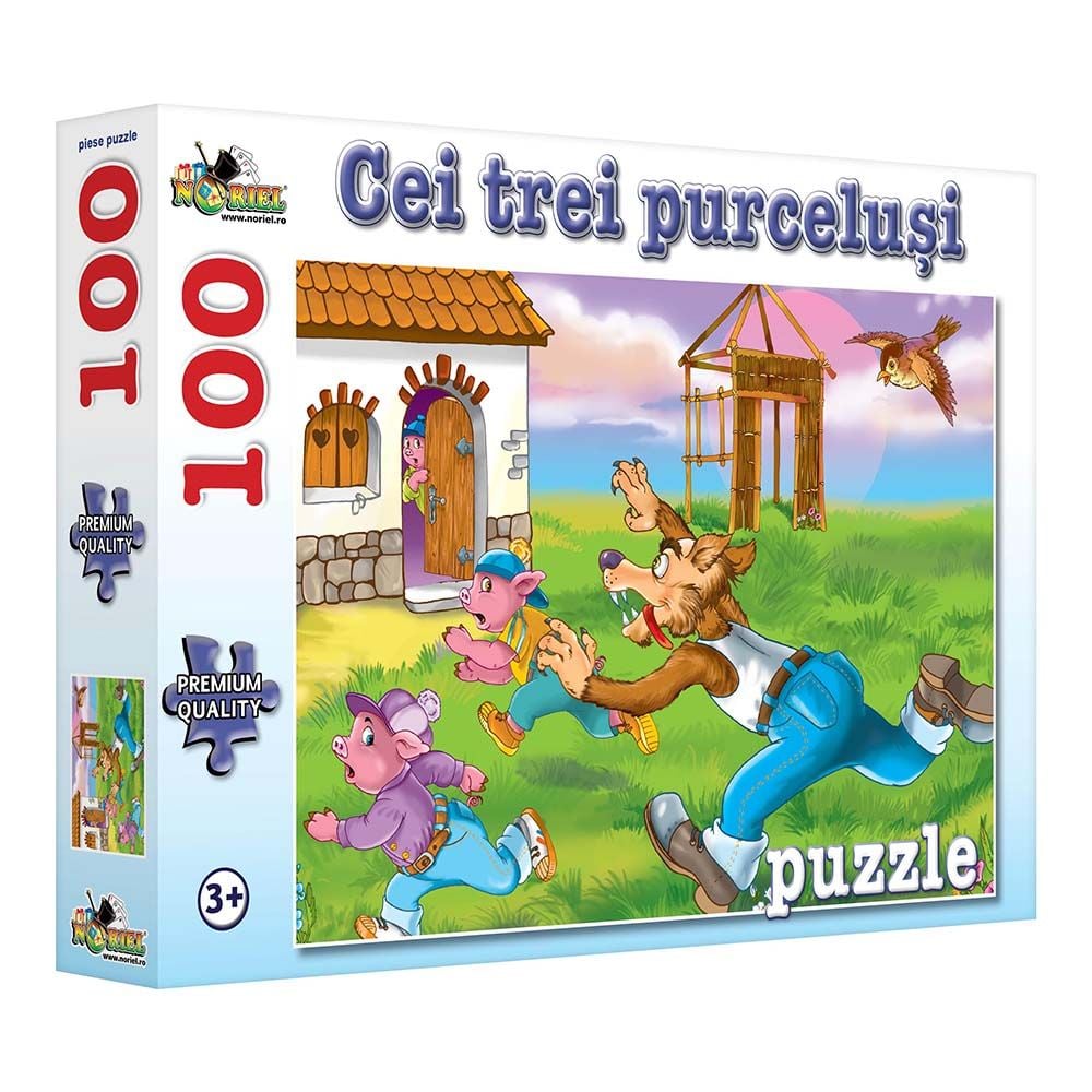 Puzzle Noriel - Cei trei purcelusi, 100 piese
