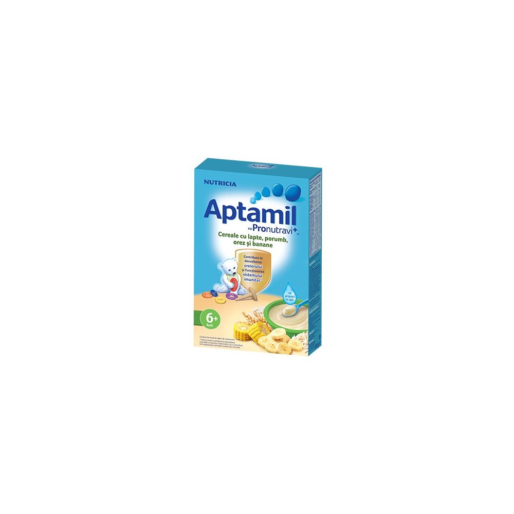 Cereale Aptamil Nutricia cu porumb, orez si banane, 200g