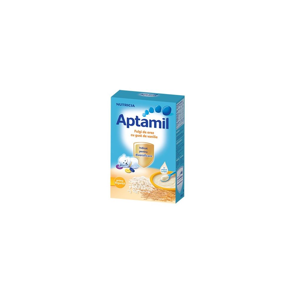Cereale Aptamil Nutricia - Fulgi de orez cu gust de vanilie, 200g