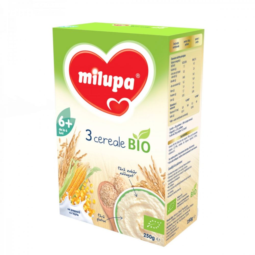 Cereale Milupa - 3 cereale Bio, 250g