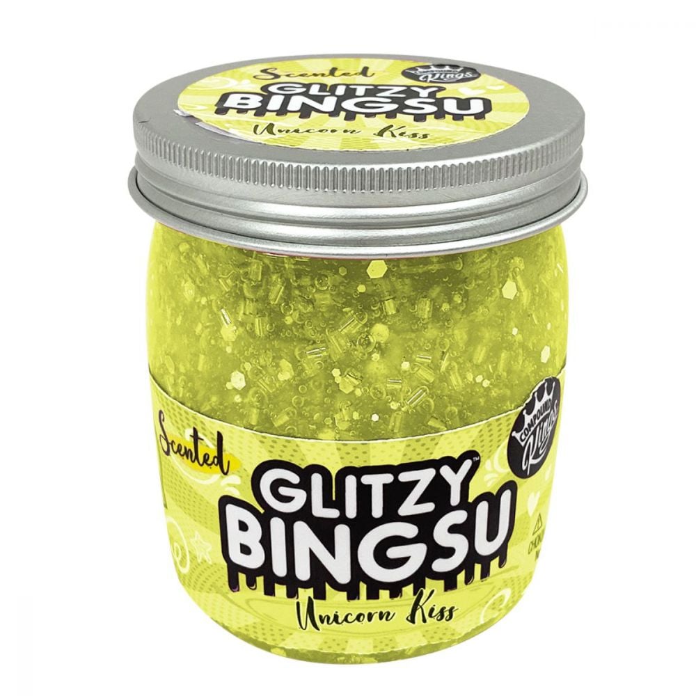 Slime parfumat, Compound Kings, Glitzy Bingsu Jar, Yellow, 220 g