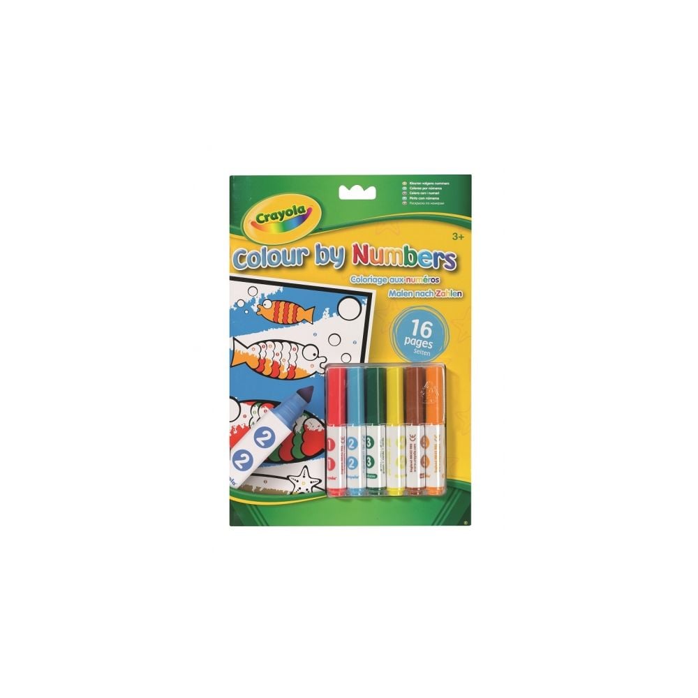 Crayola - Carte de colorat cu numere si creioane colorate | Noriel