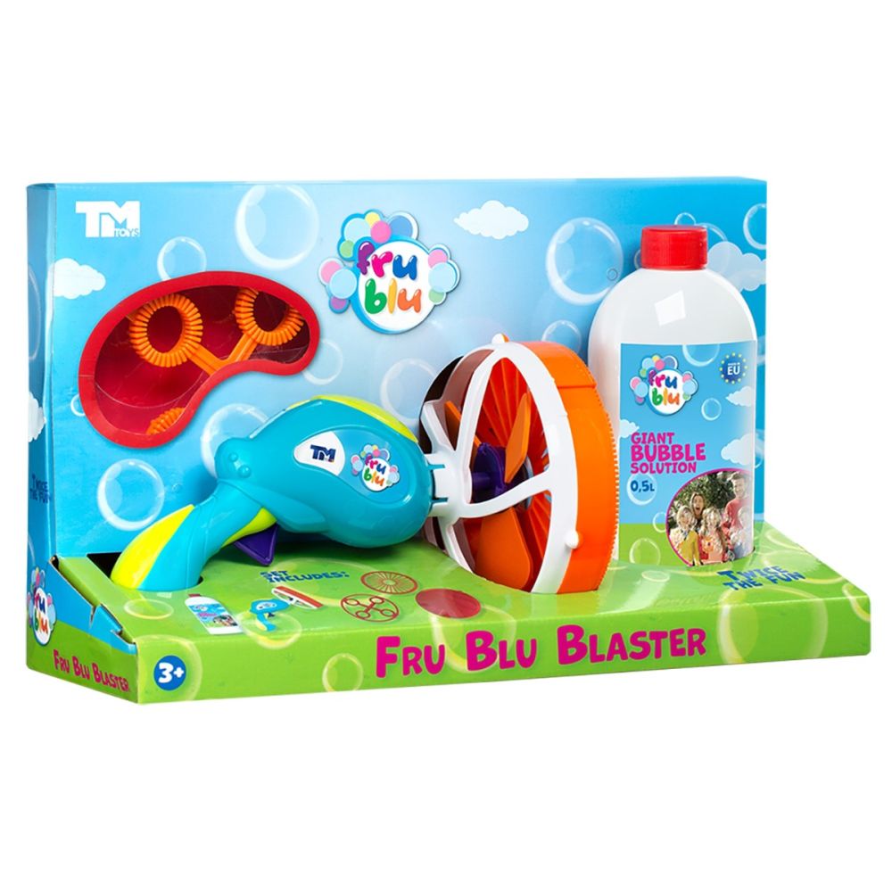 Set lansator baloane de sapun si solutie, Fru Blu, Blaster 2 in 1