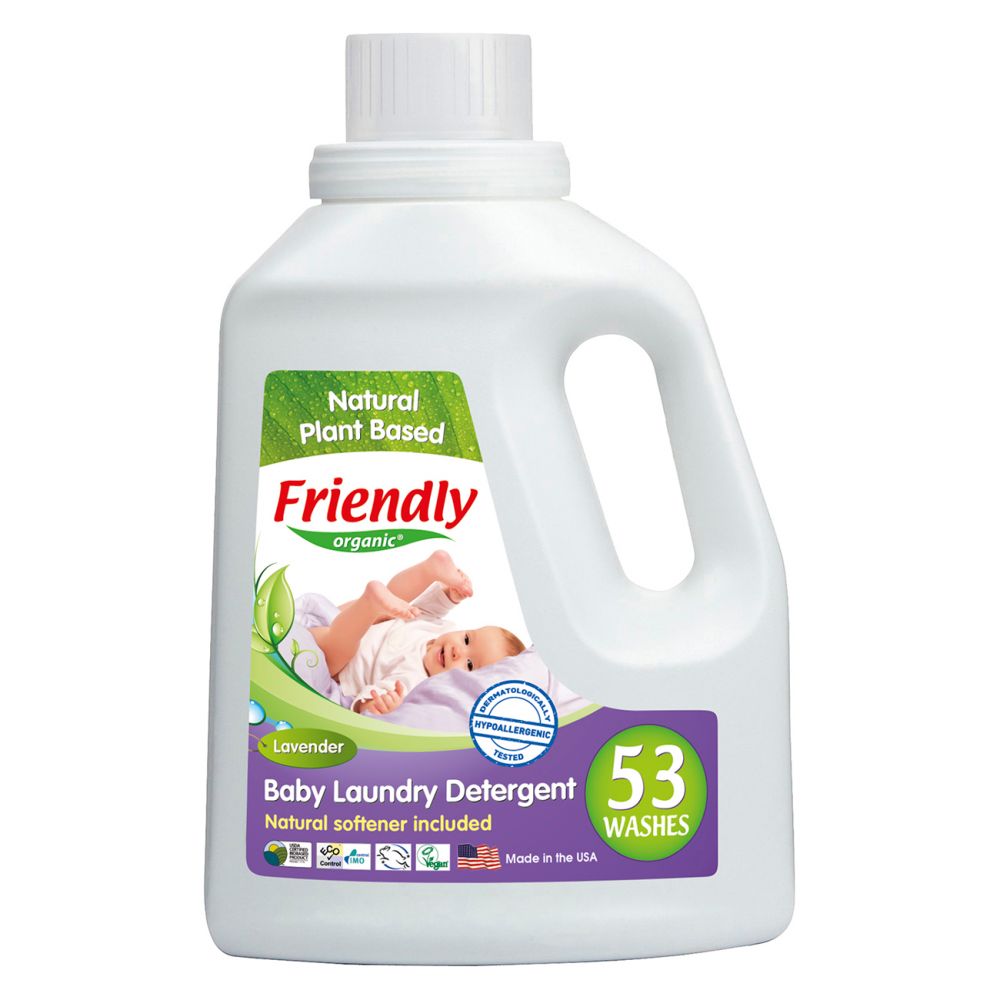 Detergentul lichid automat pentru rufe bebelusi Friendly Organic - Lavanda si Musetel (53 spalari)