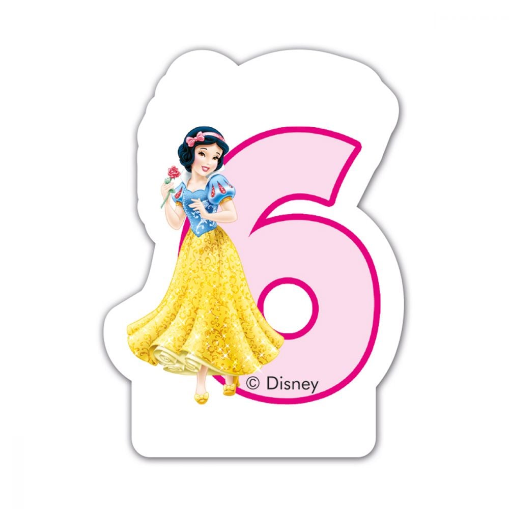 Disney Princess - Lumanare pentru tort cifra 6