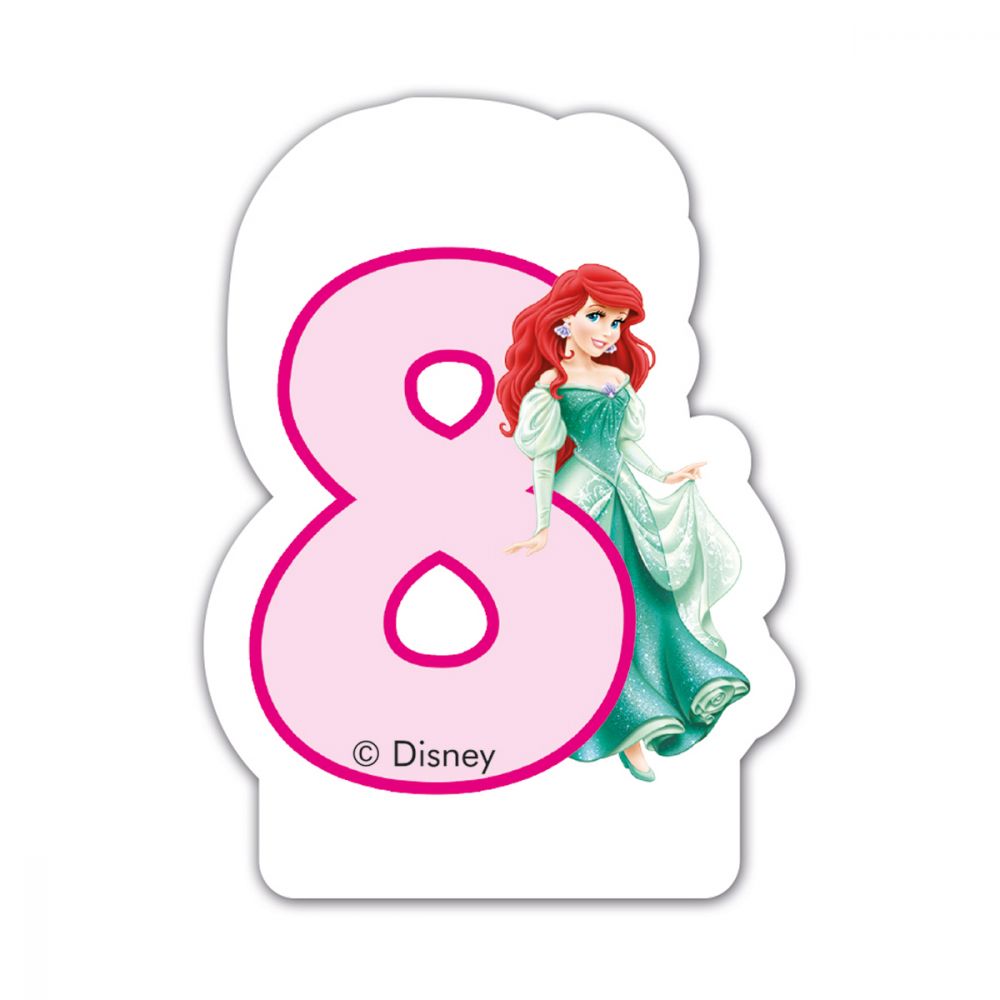 Disney Princess - Lumanare pentru tort cifra 8
