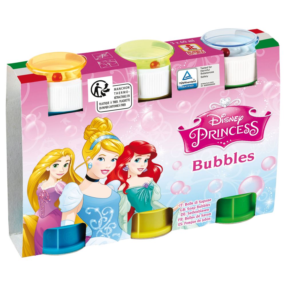 Disney Princess - Set 3 tuburi baloane de sapun
