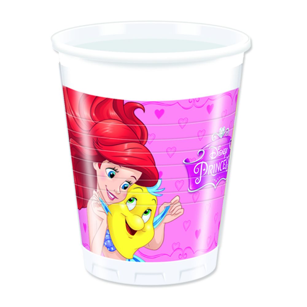 Disney Princess - Set 8 pahare din plastic, 200 ml