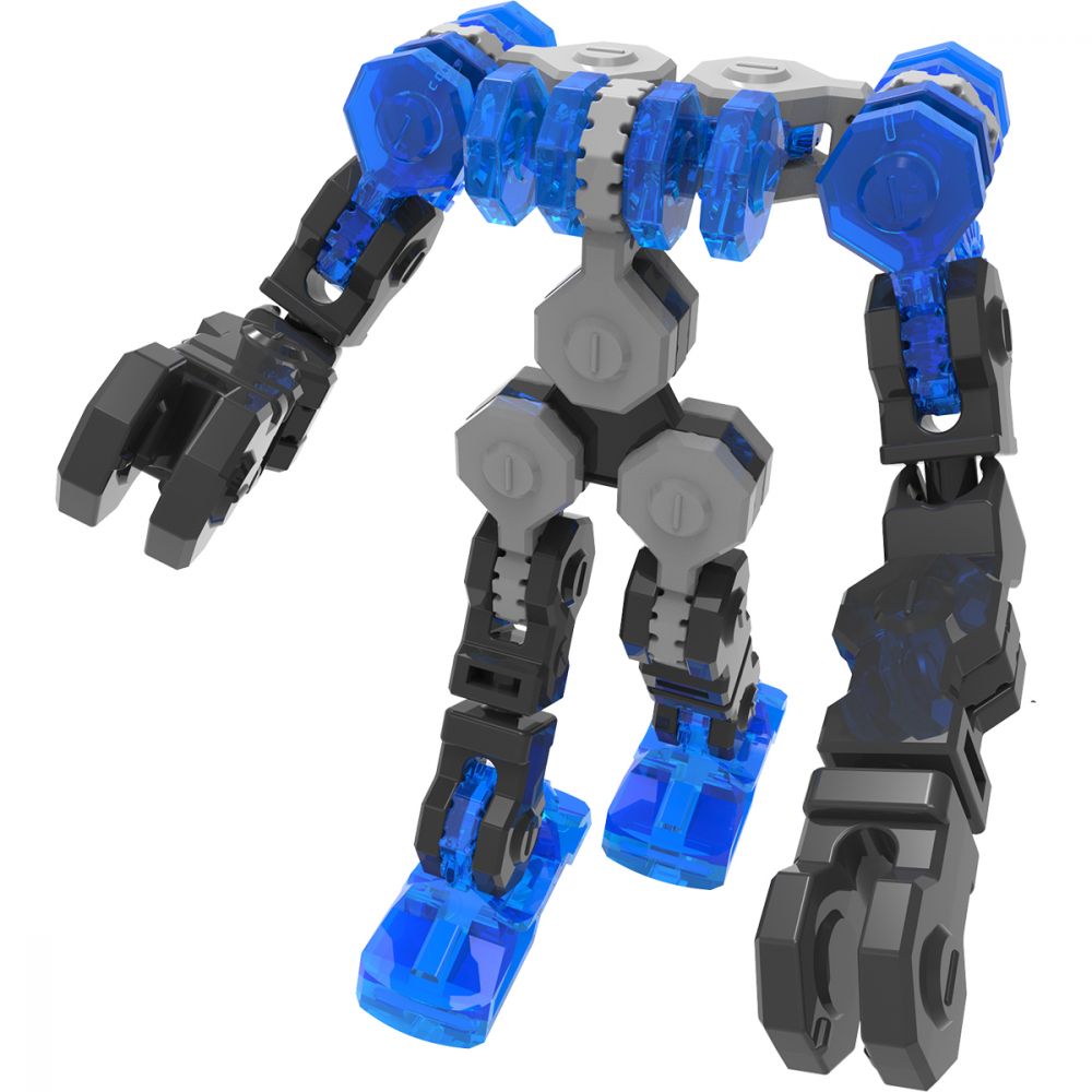 Figurina Surpriza robot articulat transformabil in capsula Klikbot, Grey