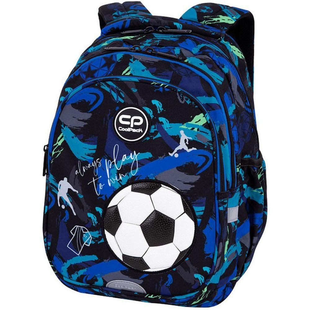 Ghiozdan cu 3 compartimente, Coolpack, Jerry, Football, Bleumarin