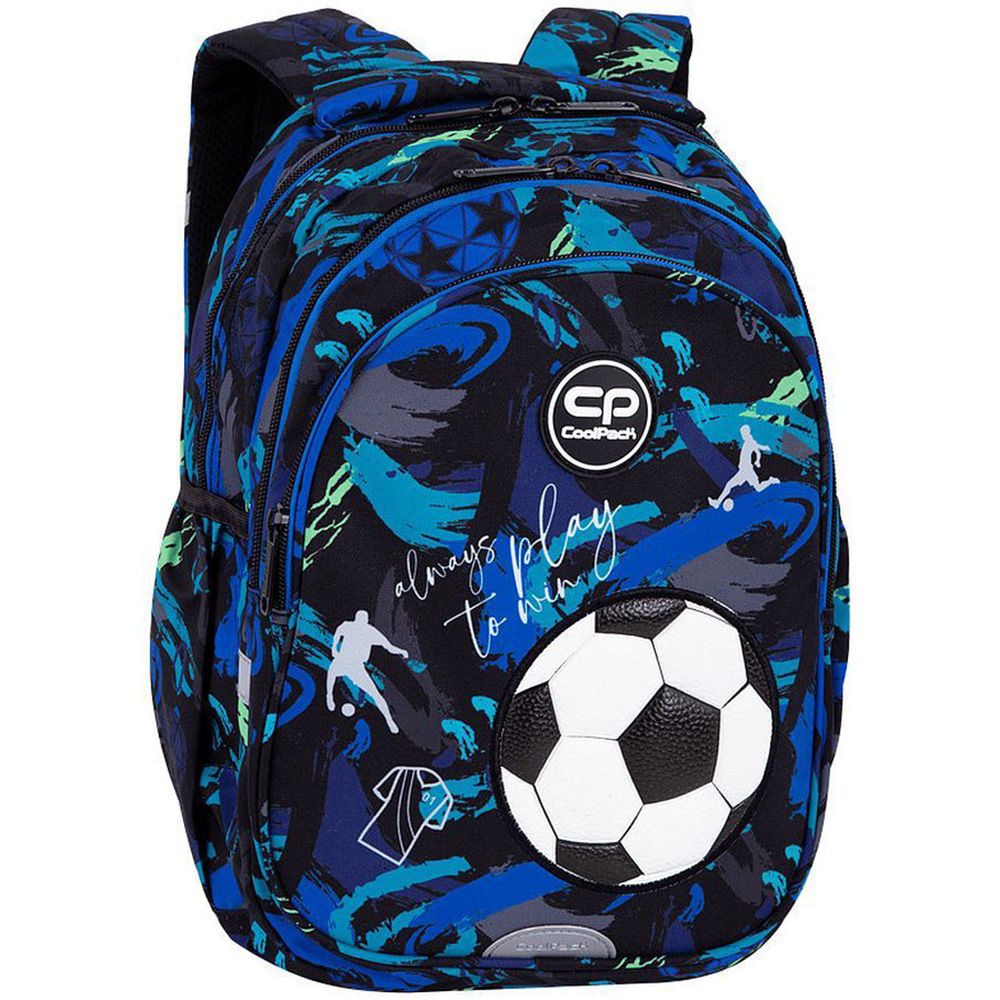 Ghiozdan cu 3 compartimente, Coolpack, Jerry, Football, Bleumarin