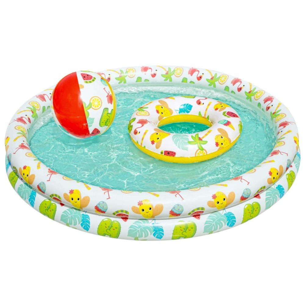 Set piscina gonflabila cu 2 inele Bestway, 122 x 20 cm