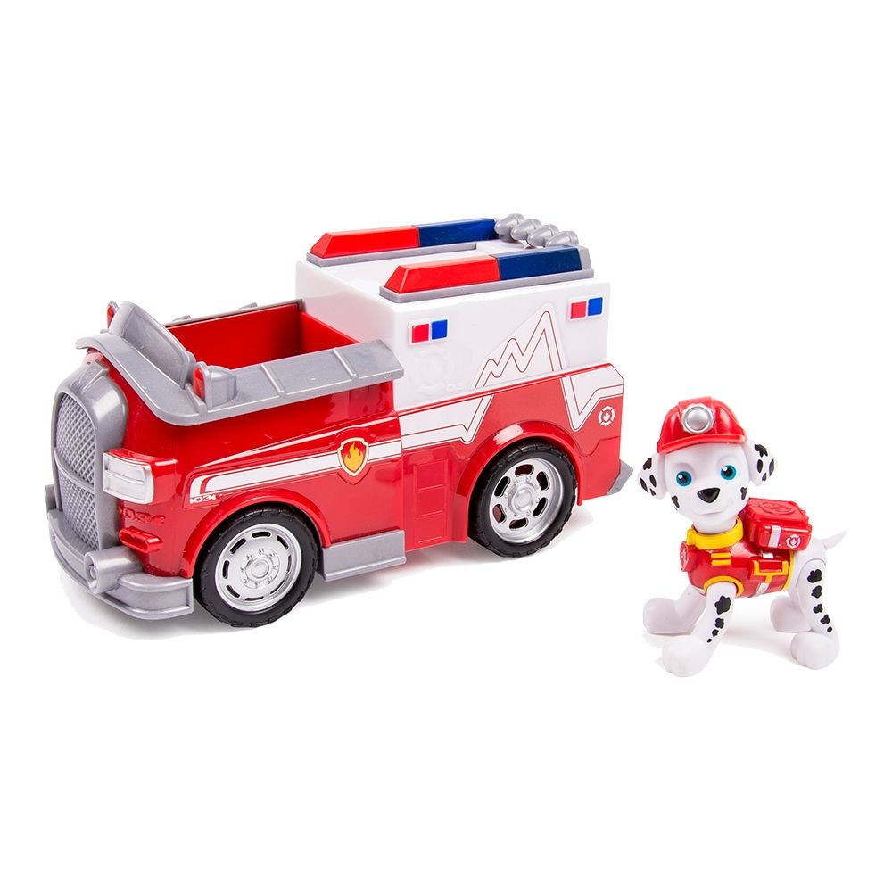 Figurina cu autovehicul Paw Patrol -  Masina de pompieri a lui Marshall