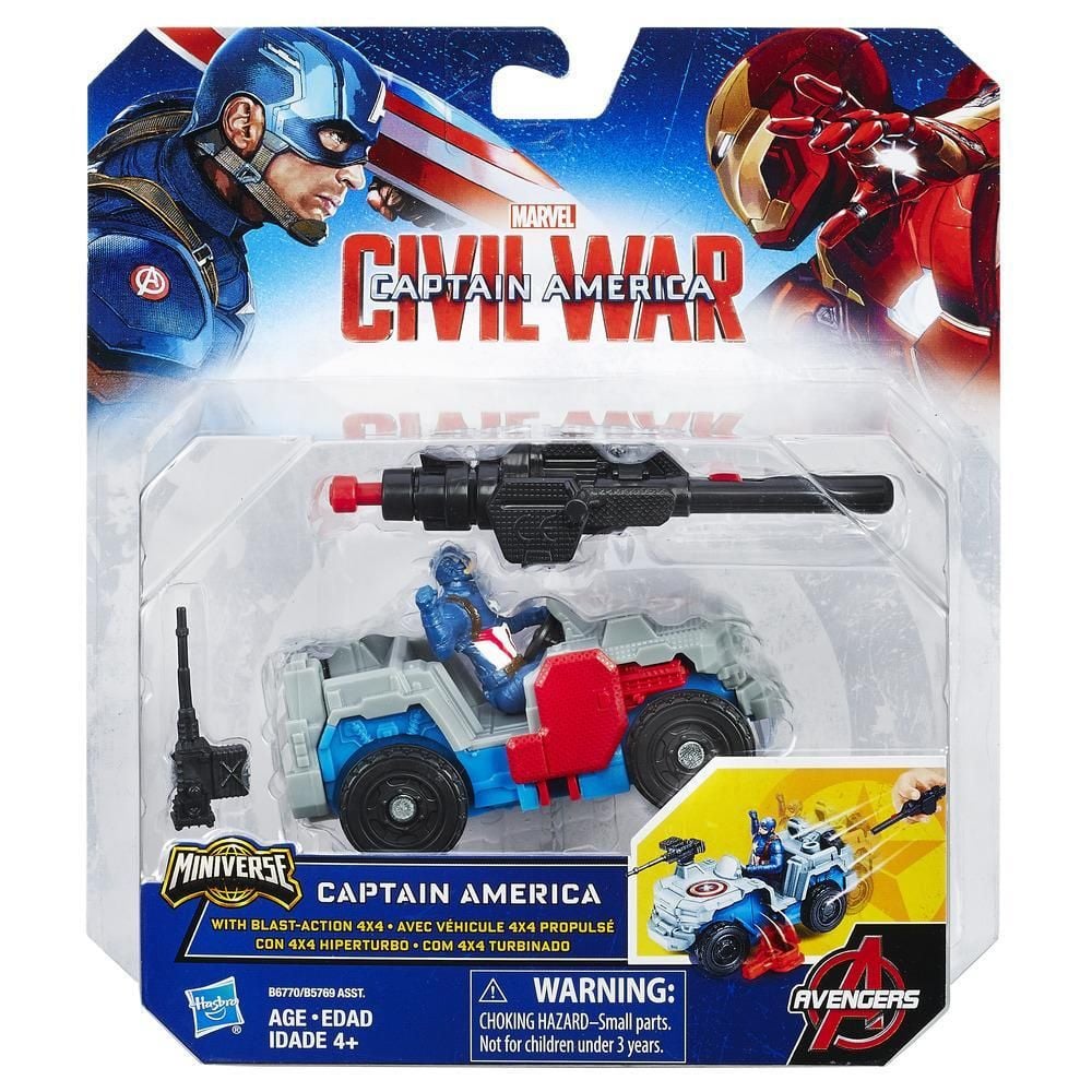 Figurina cu vehicul Marvel Captain America Civil War - Captain America
