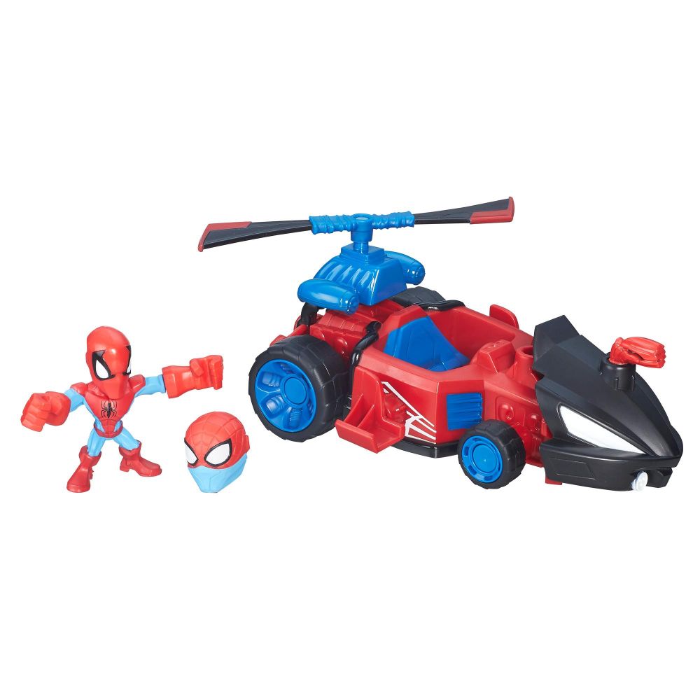 Figurina cu vehicul Marvel Super Hero Mashers - Spider-Man Speeder