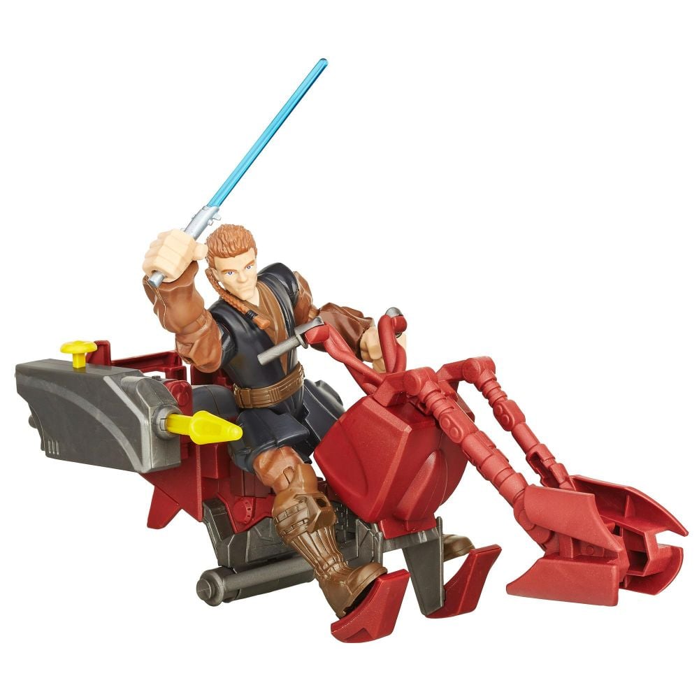 Figurina cu vehicul Star Wars Hero Mashers Jedi Speeder si Anakin Skywalker