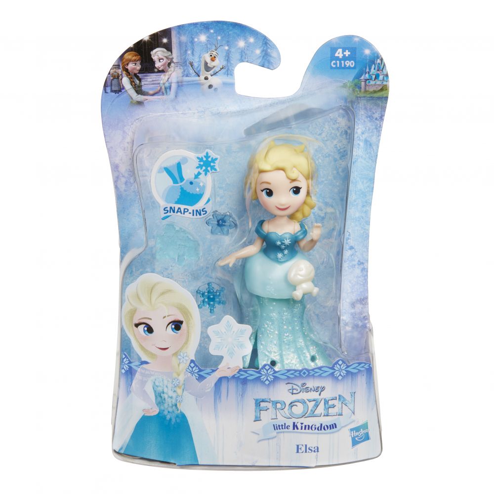 Figurina Disney Frozen Micul Regat - Elsa cu rochie bleu, 7.5 cm