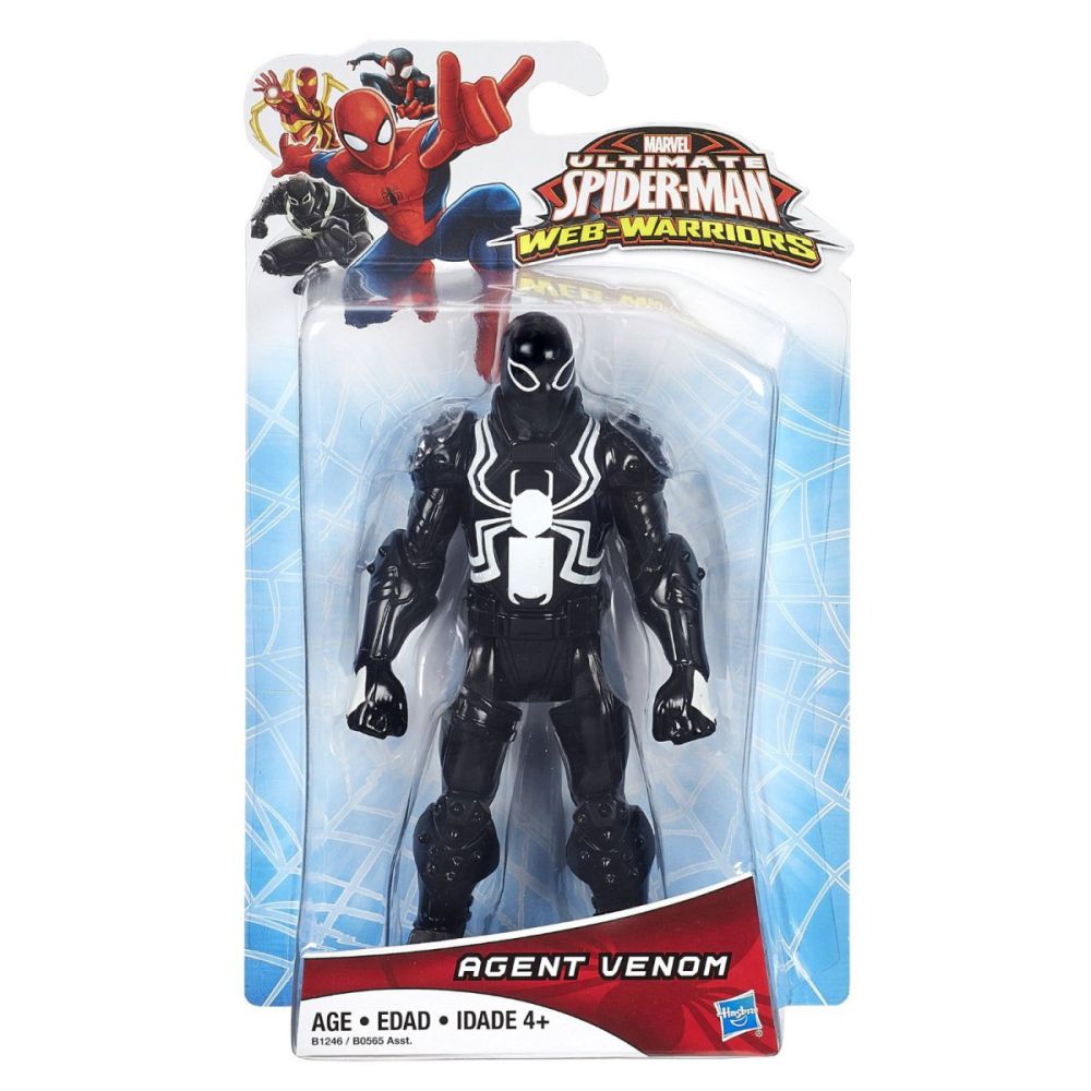 Figurina Marvel Ultimate Spiderman Web-Warriors, Agent Venom, 14 cm