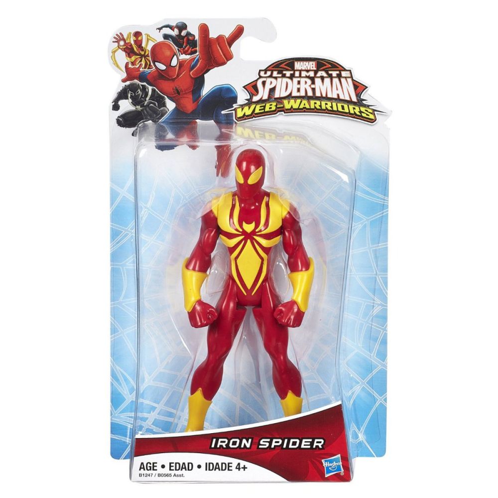 Figurina Marvel Ultimate Spiderman Web-Warriors, Iron Spider, 14 cm