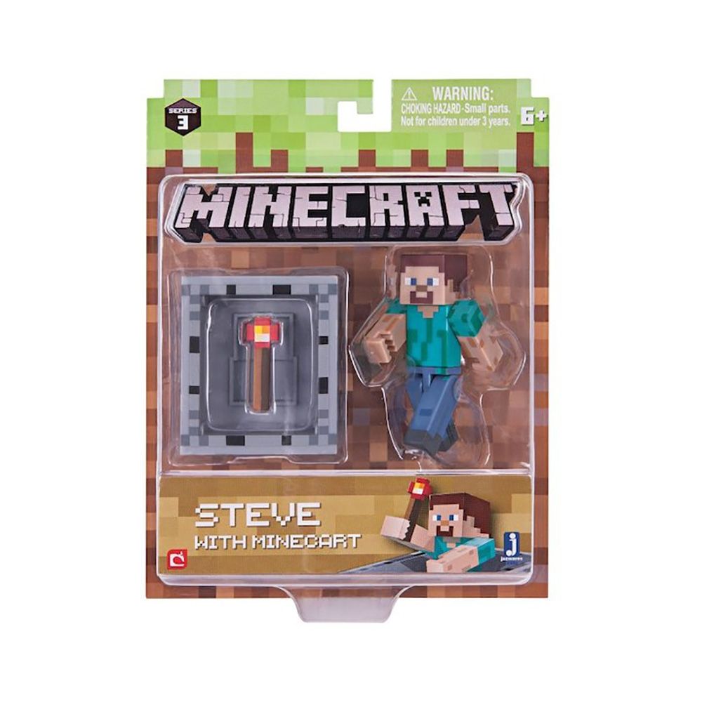 Figurina Minecraft Action Seria 3 - Steve with Minecart