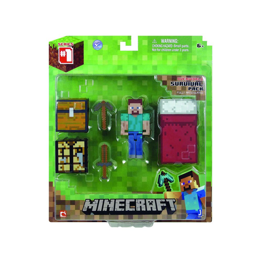 Figurina Minecraft cu accesorii Overworld - Survival Pack