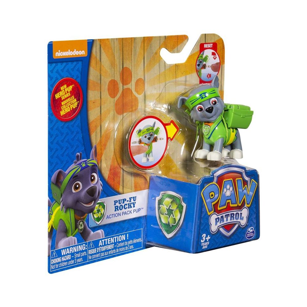 Figurina Paw Patrol Hero - Pup-Fu Rocky, 7 cm