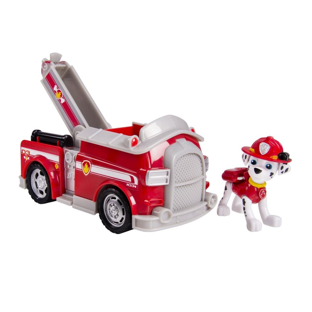 Figurina Paw Patrol, Marshall si masina de pompieri